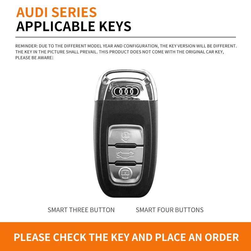 Car Key Case Cover Shell Fob for Audi A1 A3 8V A4 B8 B9 A5 A6 C7 A7 A8 Q3 Q5 Q7 S4 S6 S7 S8 R8 TT Keyless Keychain Accessories