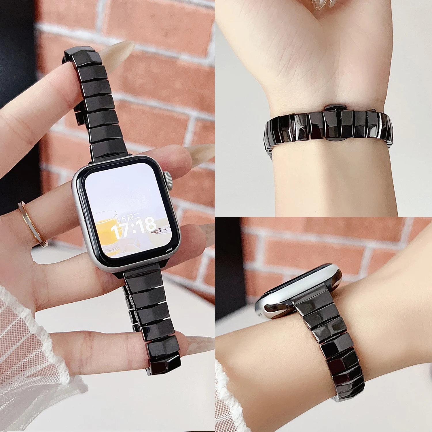

Сияющий ромбовидный металлический ремешок с небольшой талией для Apple Watch S10 46/45/44/42-40 мм, женский универсальный ремешок для серии iwatch