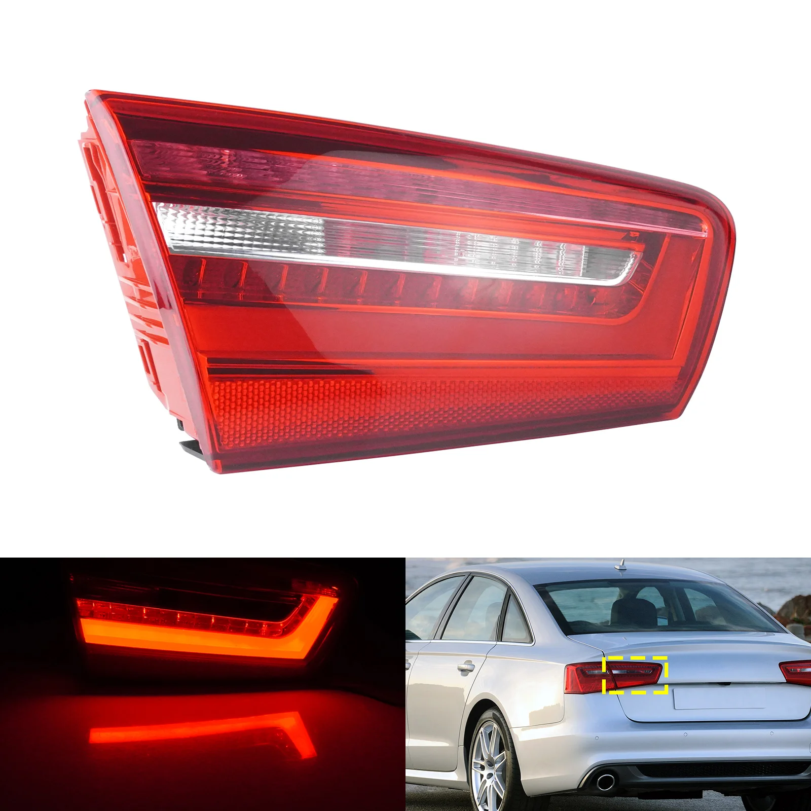 

For Audi A6 C7 Saloon 12-15 Left Rear Inner LED Tail Stop Brake Light 4G5945093B