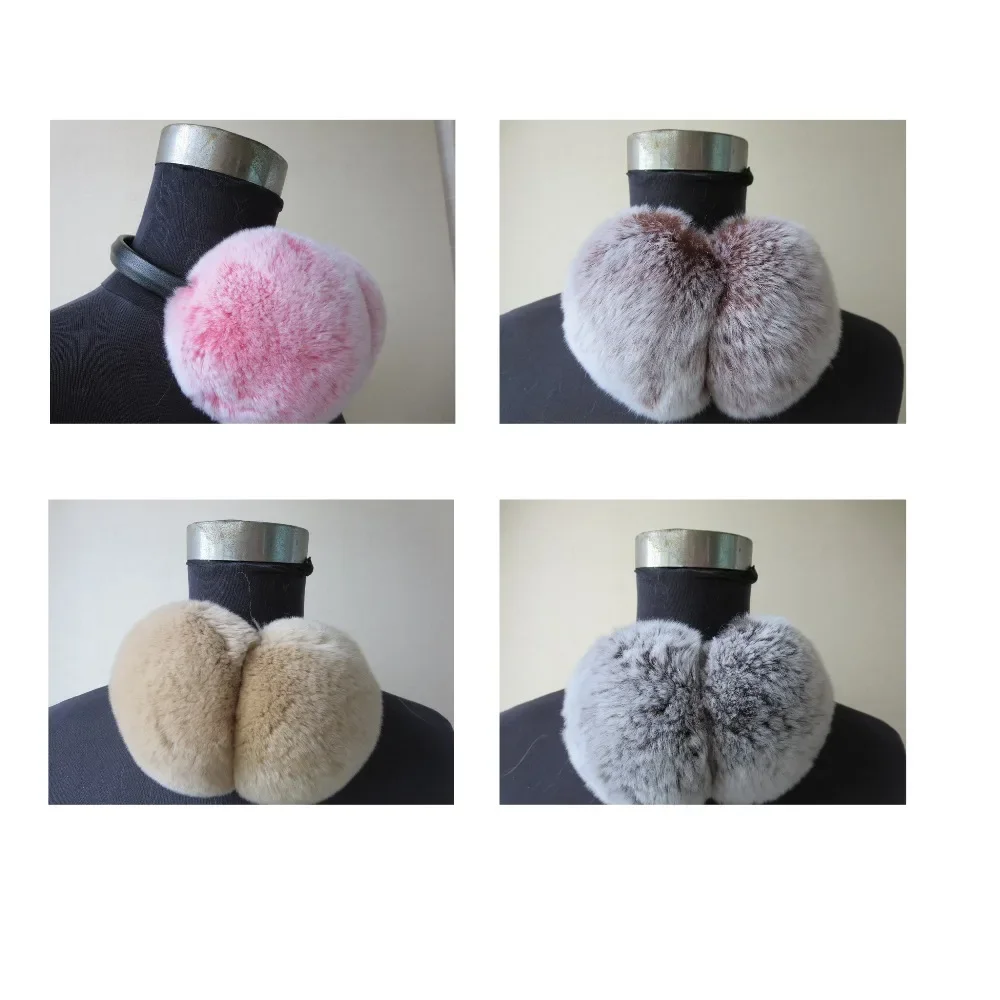 

Women's Real Rex Rabbit Fur Earmuffs Winter Fashion Warm Earflaps Fluffy Soft