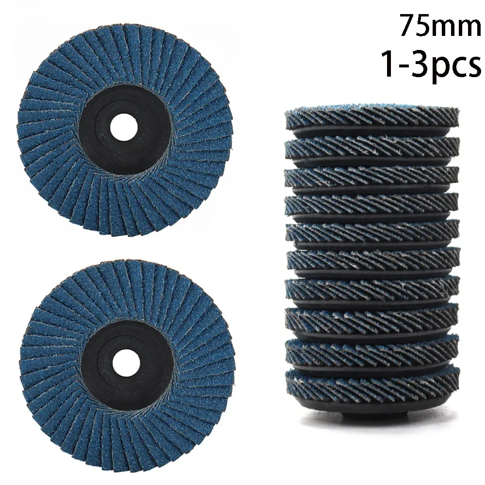 1/3pcs 75mm Flat Flap Discs 3inch Grinding Wheel Mini Sanding Disc for Angle Grinder Metal Polishing Wood Abrasive