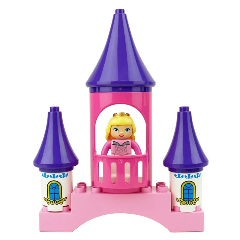 Cmpatible Big Building Blocks Castle Series Princess Prince Carriage Accessories Large Bricks Kids Assembly Toys Party Gifts