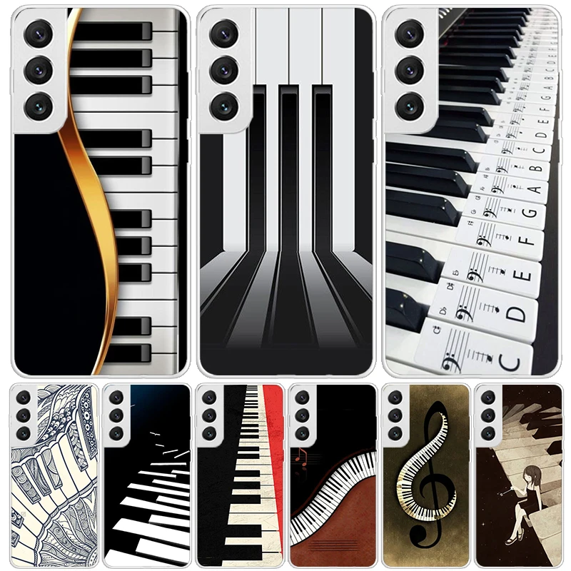 Music Piano Keyboard Phone Case For Samsung Galaxy S24 S23 S22 S21 FE S20 Ultra S10 Plus S10E S9 S8 + Art Customized Coque Capa