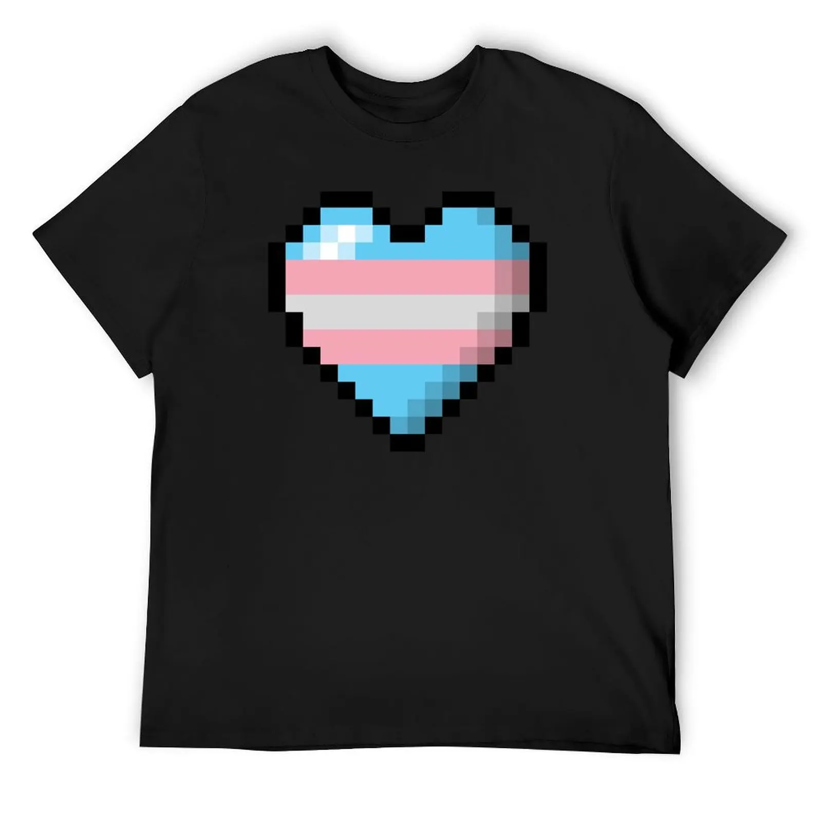 Large Pixel Heart Design in Transgender Pride Flag Colors T-Shirt hippie clothes t shirts for men