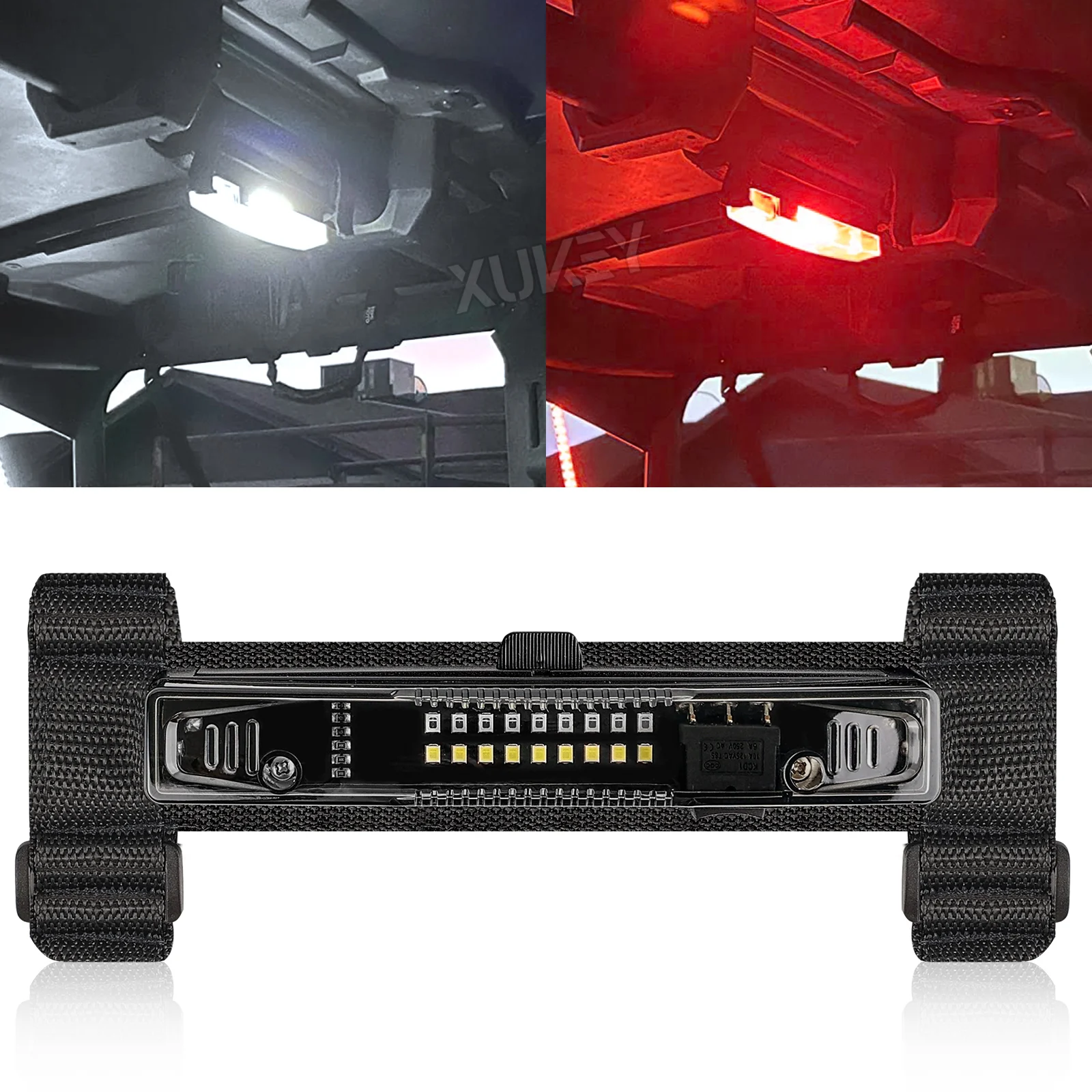 UTV RL-Lampe LED utilitaire pour éclairage intérieur, support de barre lumineuse breton, lampe Roll Jos pour Ycin is RZR, Can Am Boat, tout-terrain, blanc, rouge, universel