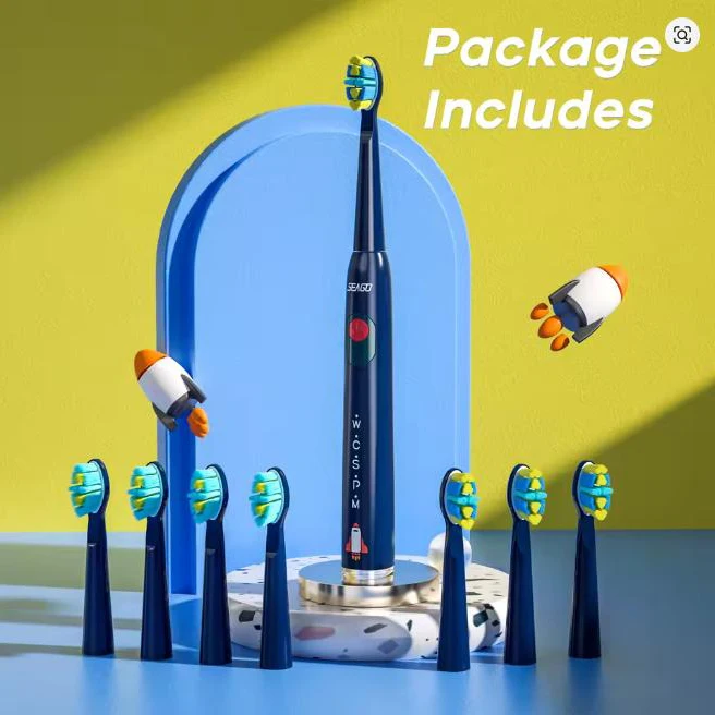 seago-kids-electric-toothbrush-for-6-years-5-modes-rechargeable-ipx7-waterproof-power-toothbrush-replacement-head-sg-2303