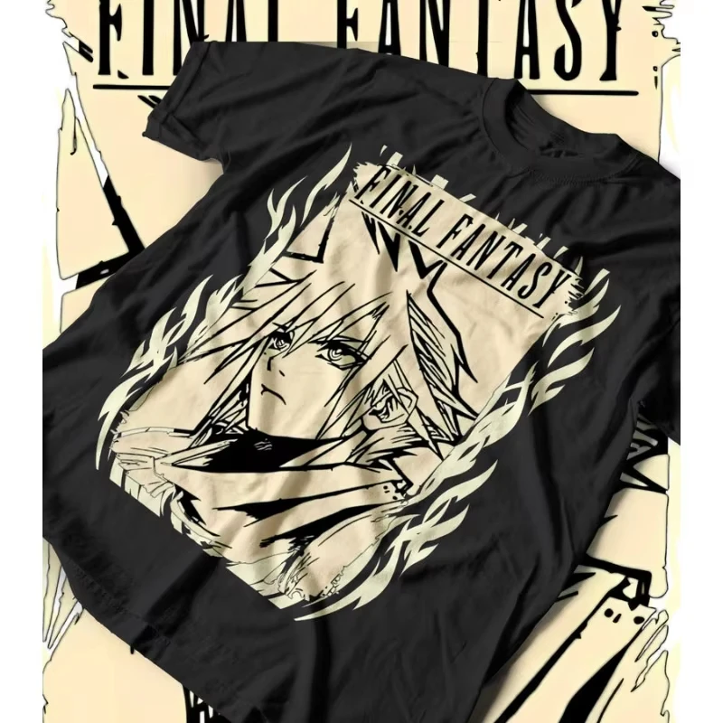 Final Fantasy VII Rebirth FF7 T-shirt Vintage Retro Gaming Graphic Print Men Women Cotton Short Sleeve Summer Harajuku Oversized