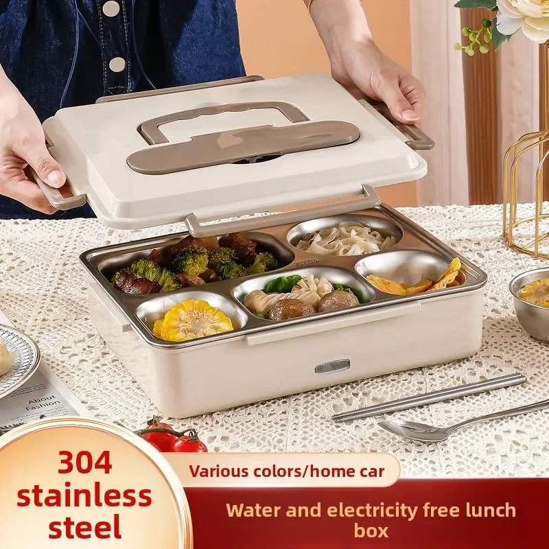 Durable Large-capacity Electric Lunch Box Water-free Car Lunch Box Heating Constant Temperature Lunch Box Separation