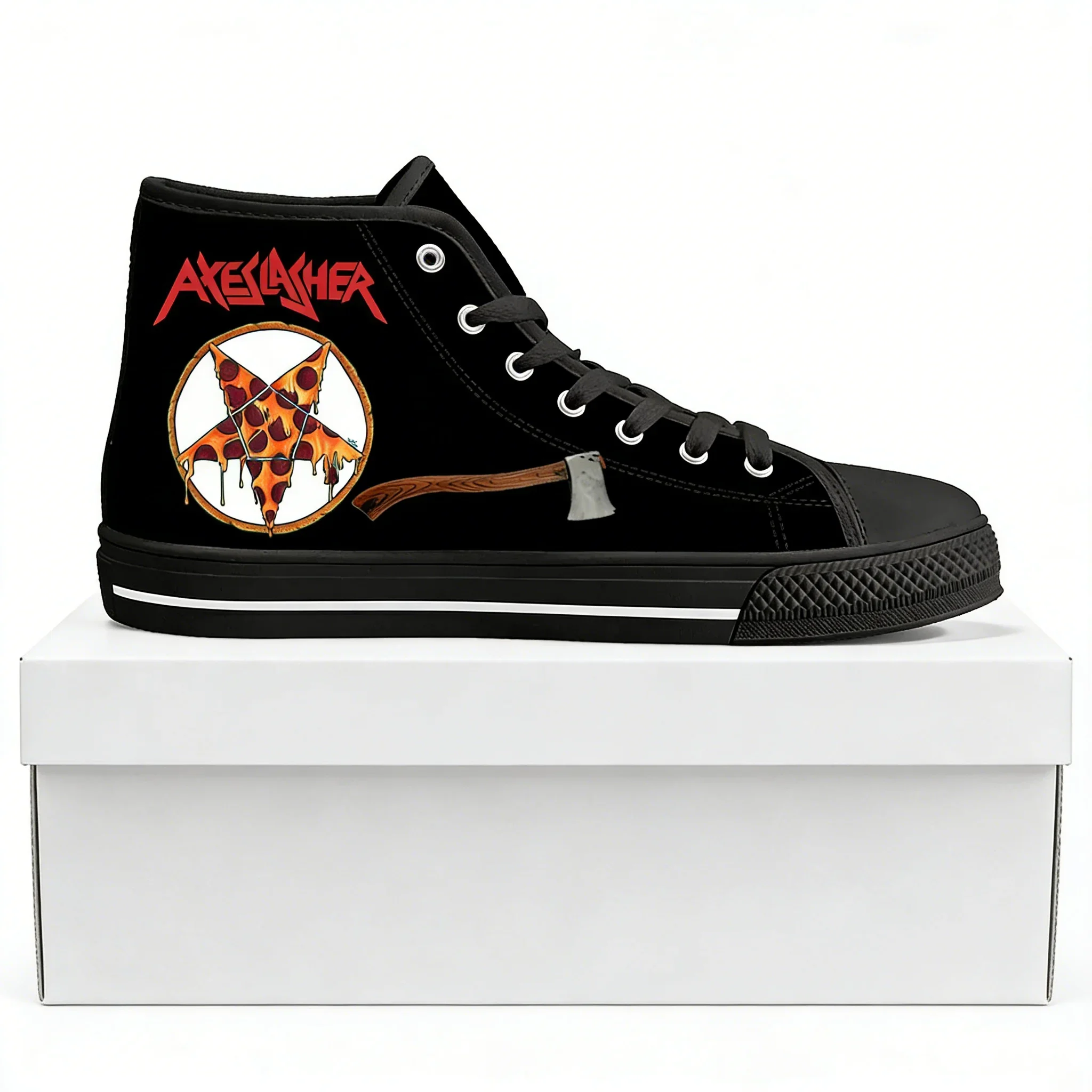 Кроссовки Axeslasher Rock Band High Top: высококачественные легкие кеды из канваса для мужчин и женщин, повседневные, для походов, с возможностью индивидуального дизайна