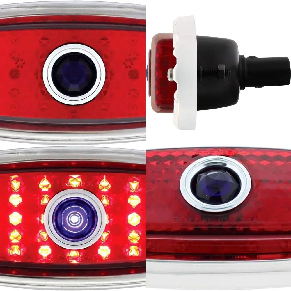 

C4061RLBD Tail Light, 36 LED, with Stainless Steel Rim, Blue Dot Lens, for 1941-1948 Chevy Passenger Car