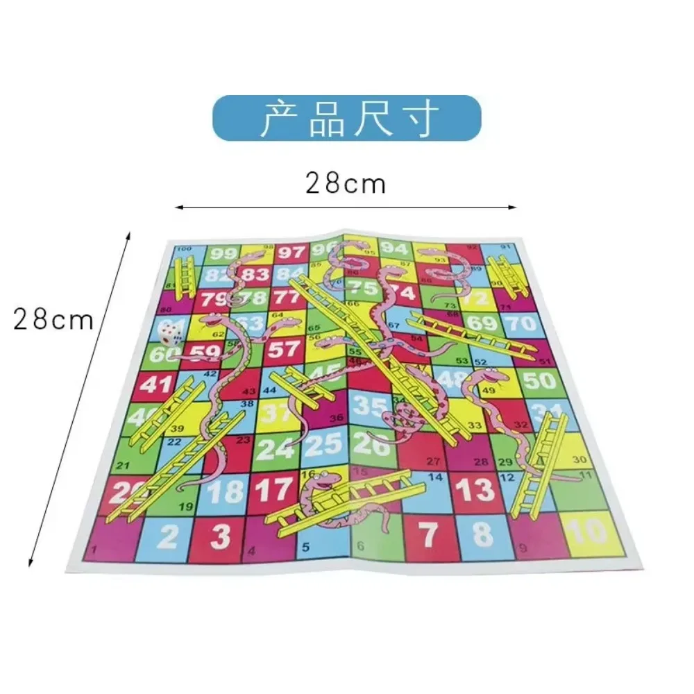 Funny Snakes and Ladders Chess Games Educational Foldable Chessboard for Kids Children Toys Board Game for Party Birthday Gifts