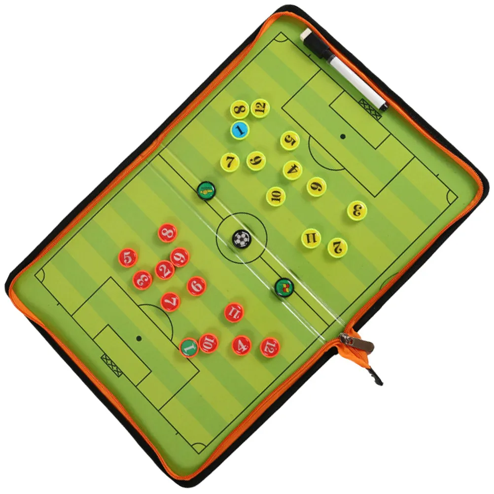 

1Set Zipper Soccer Coaching Board Premium PU Material Waterproof Football Training Board Portable Coaching Clipboard Equipment