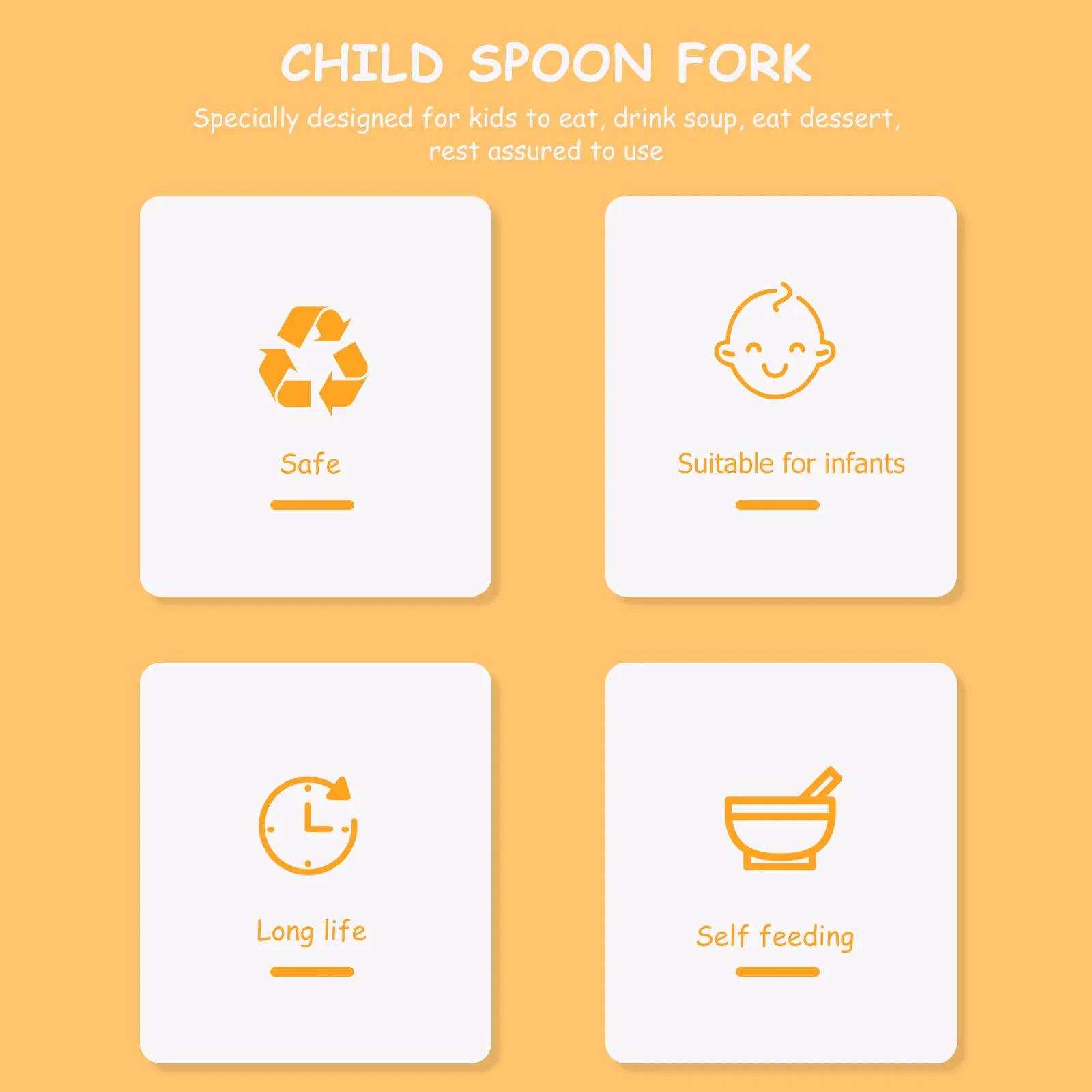 

4Pcs Baby Food Fork Spoon Set Bendable Safe Training Utensils Helping Kids Self-Feeding Toddler Cutlery Gift Choice