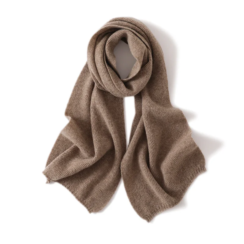 Hot selling women's wool scarf solid color versatile knitted long style women's Australian wool scarf autumn and winter series