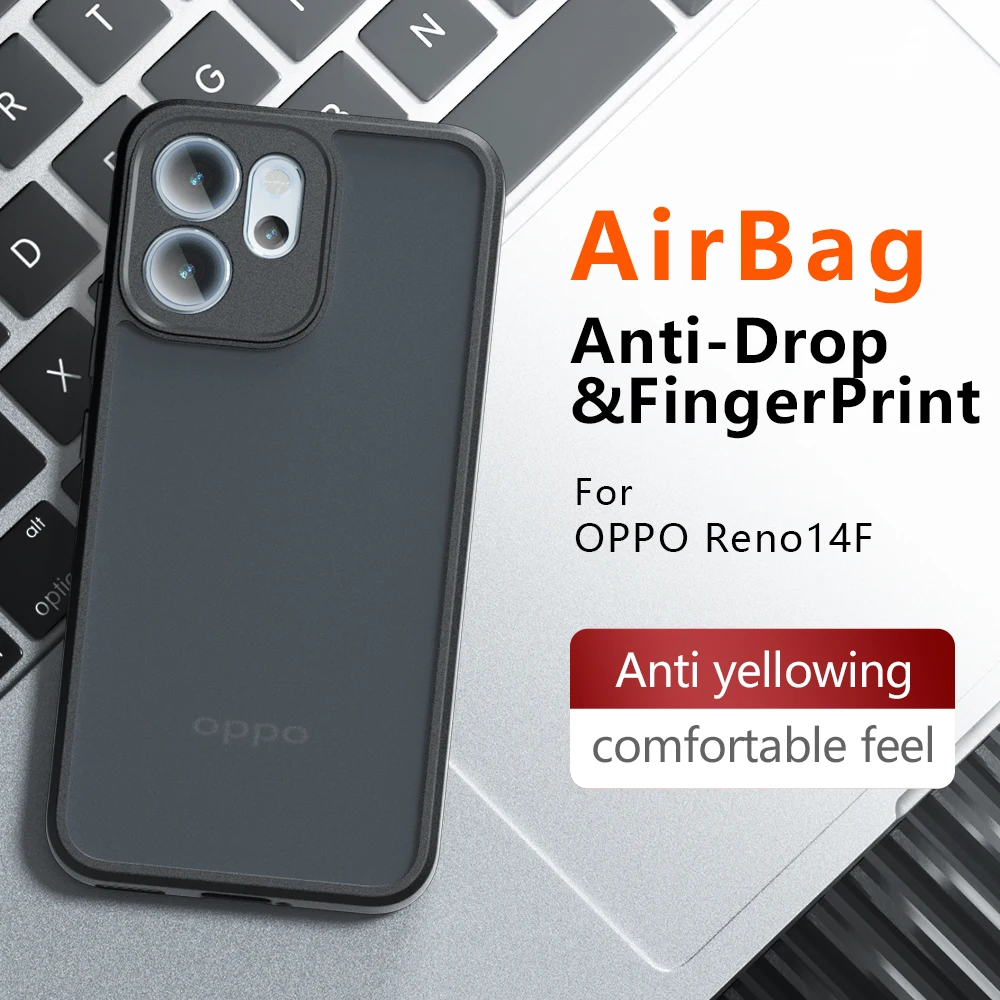 Case For OPPO Reno 14 F 13F 13FS Reno14 13 Pro Armor Matte Transparent Back Cover For OPPO Reno 14F Shockproof Bumper Funda