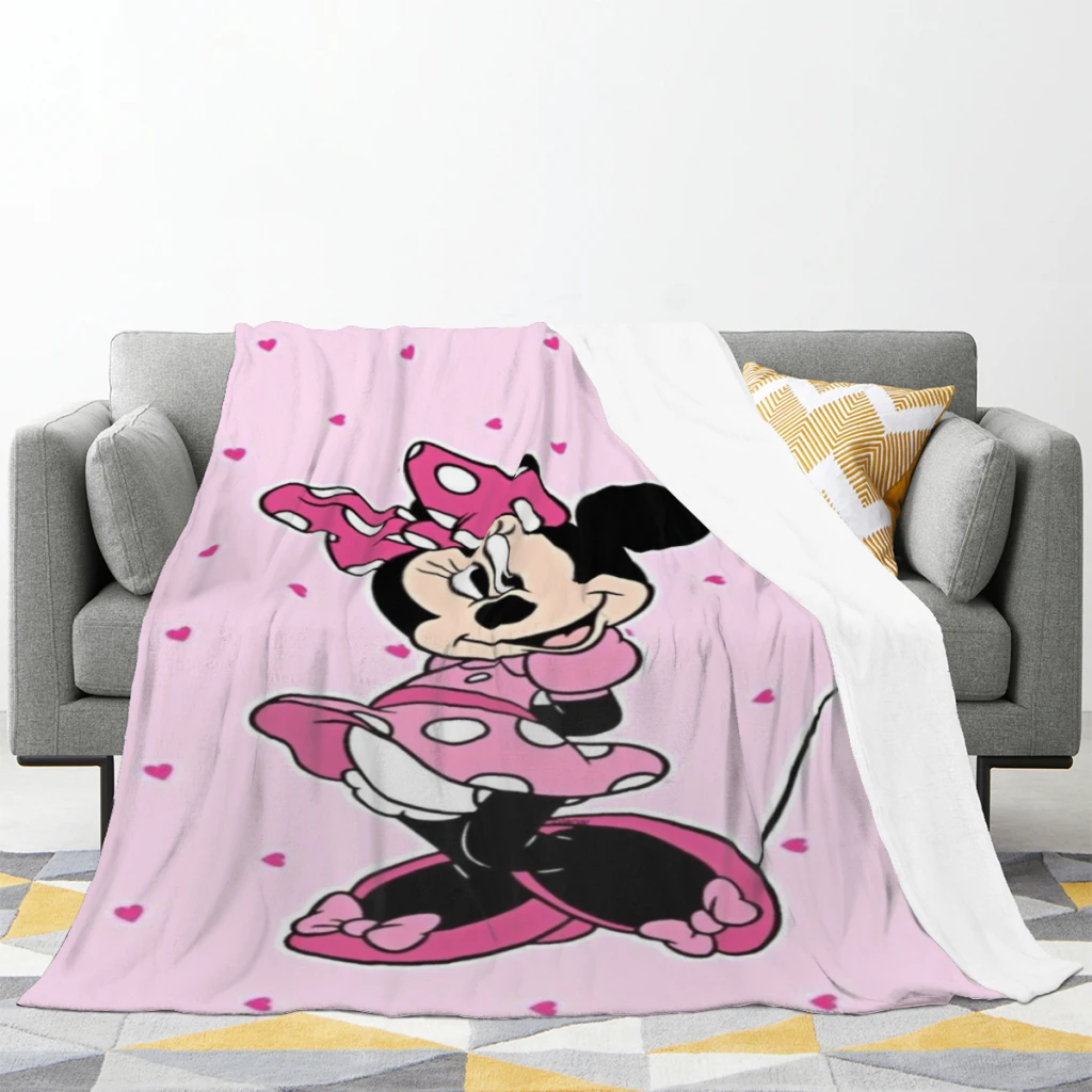 Mikey Mouse Blanket Flange Textile Decor Portable Super Soft Throw Blankets for Home Office Plush Thin Quilt