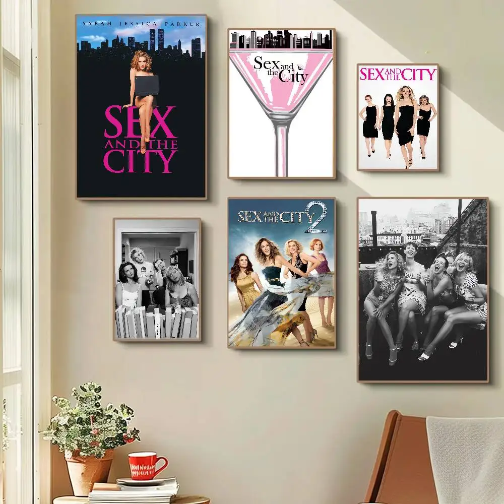 TV Drama Sex And The City Funny Cute Cartoon Posters Prints Canvas Painting Wall Art Picture Living Room Home Decor