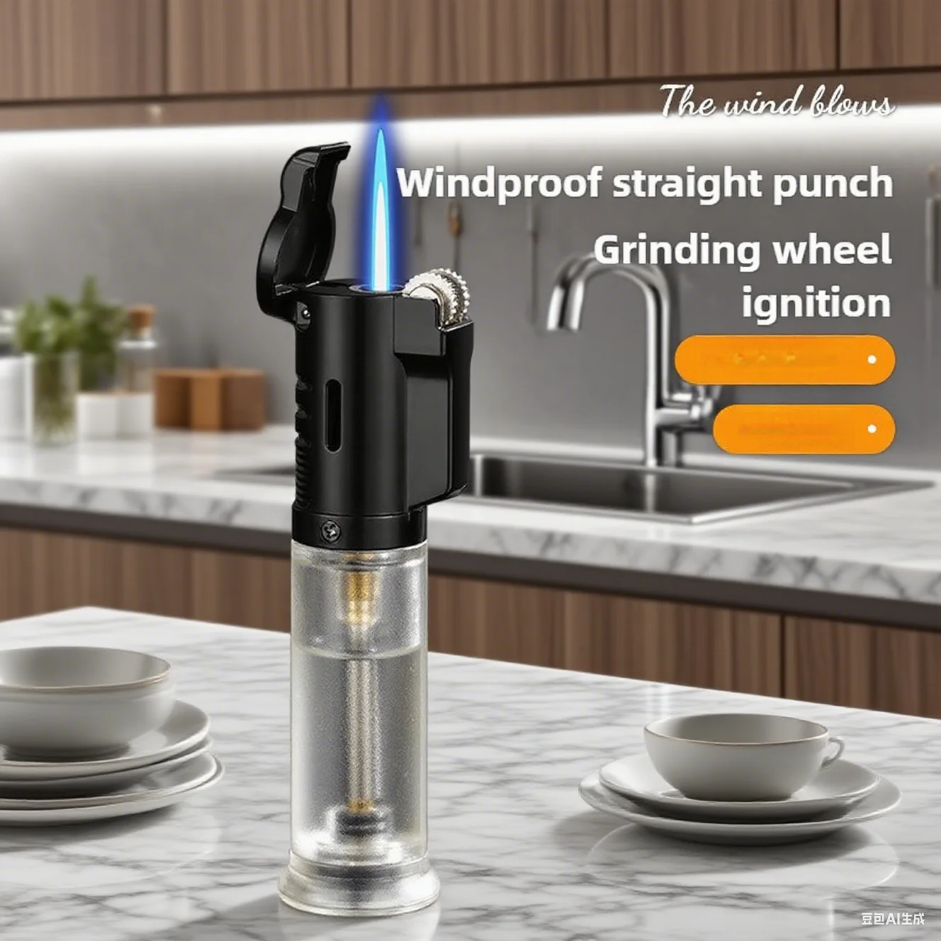 

Windproof Blue Flame Lighter Transparent Body Visible Gas Lighter Mini Portable Lighters Quality Smoking Accessories Gift