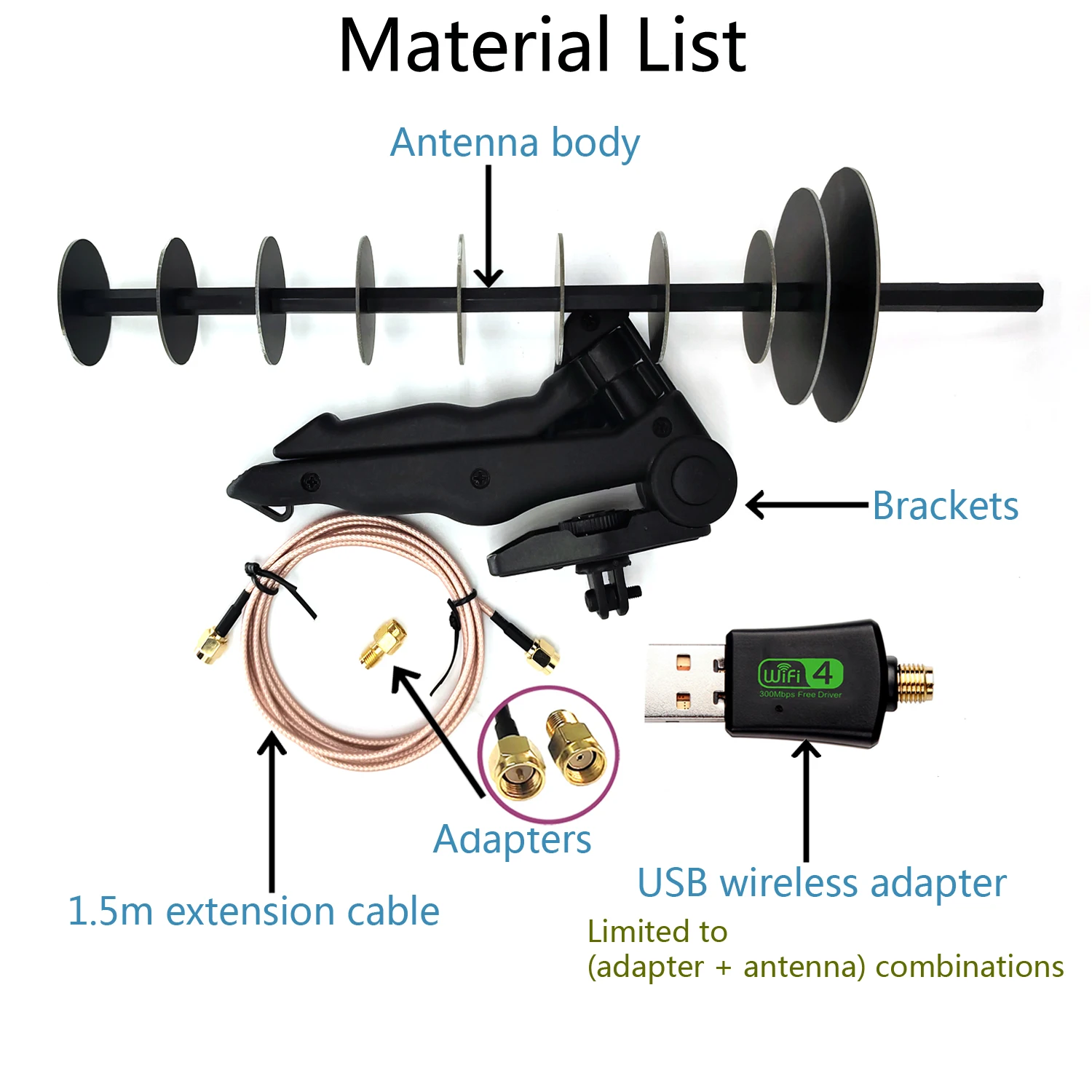 Imagem -04 - Wifi Yagi Direcional Antena Sinal Aprimorado Notebook Desktop Computador Computador Usb Placa de Rede sem Fio Adaptador Pcie 16dbi 2.4ghz