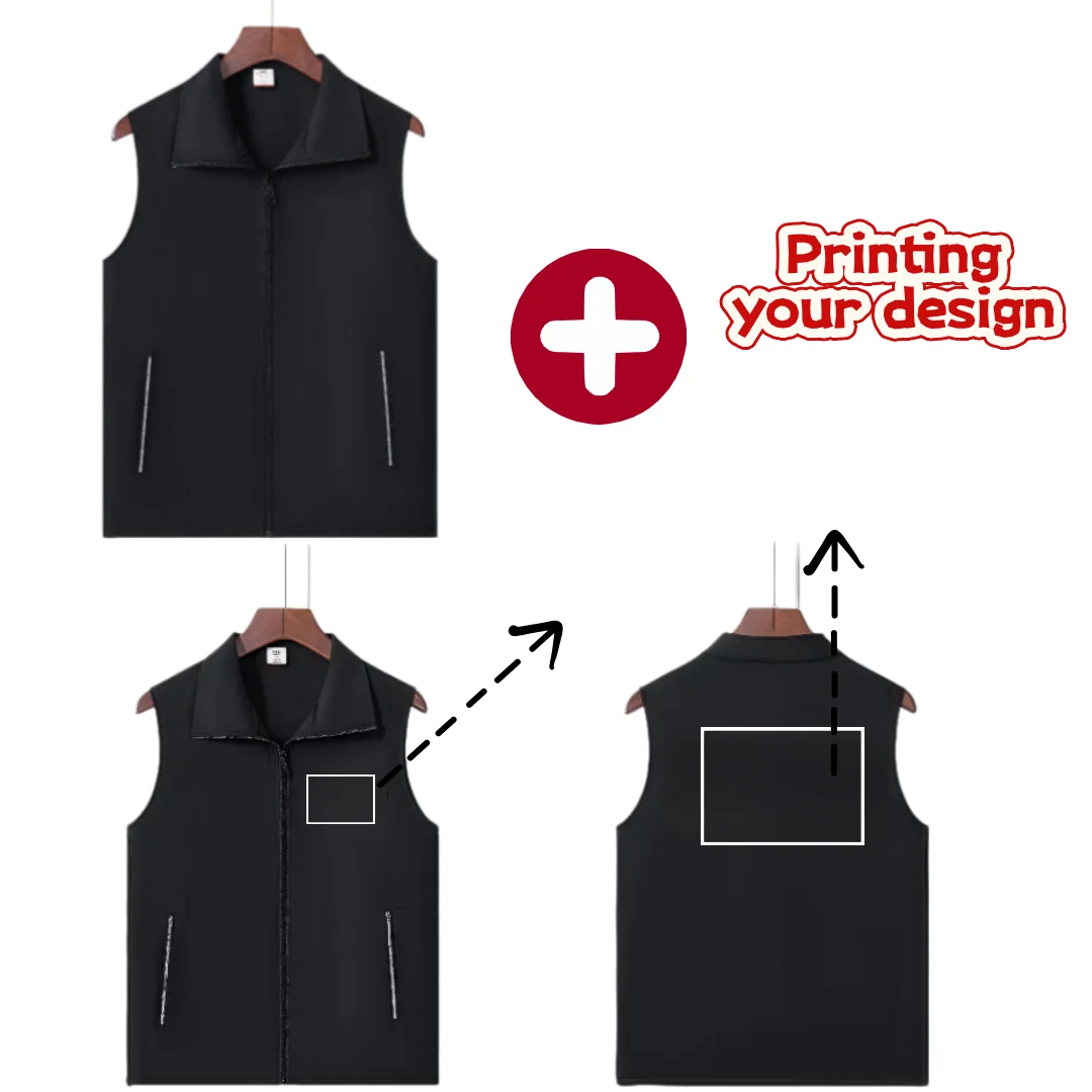 2026 Casual Vest Custom Sleeveless Vest Printing Company Team Brand Logo Thin Vest Embroidery Text Pattern Volunteer Vest
