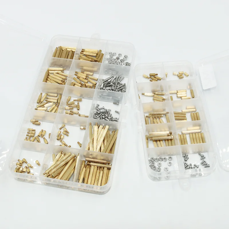 Motherboard Knurled Round Brass Standoffs Screws Nuts Kit M2 Hex Male Female Copper Spacer Bolt for Electronic DIY PCB Circuit