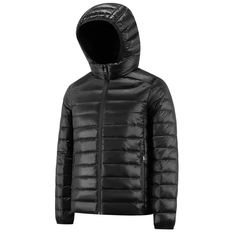 46% White Duck Down Winter Lightweight Jacket Men Waterproof Warm Detashable Hat Hooded Coat Male Clothing 2026 Plus 5XLA1