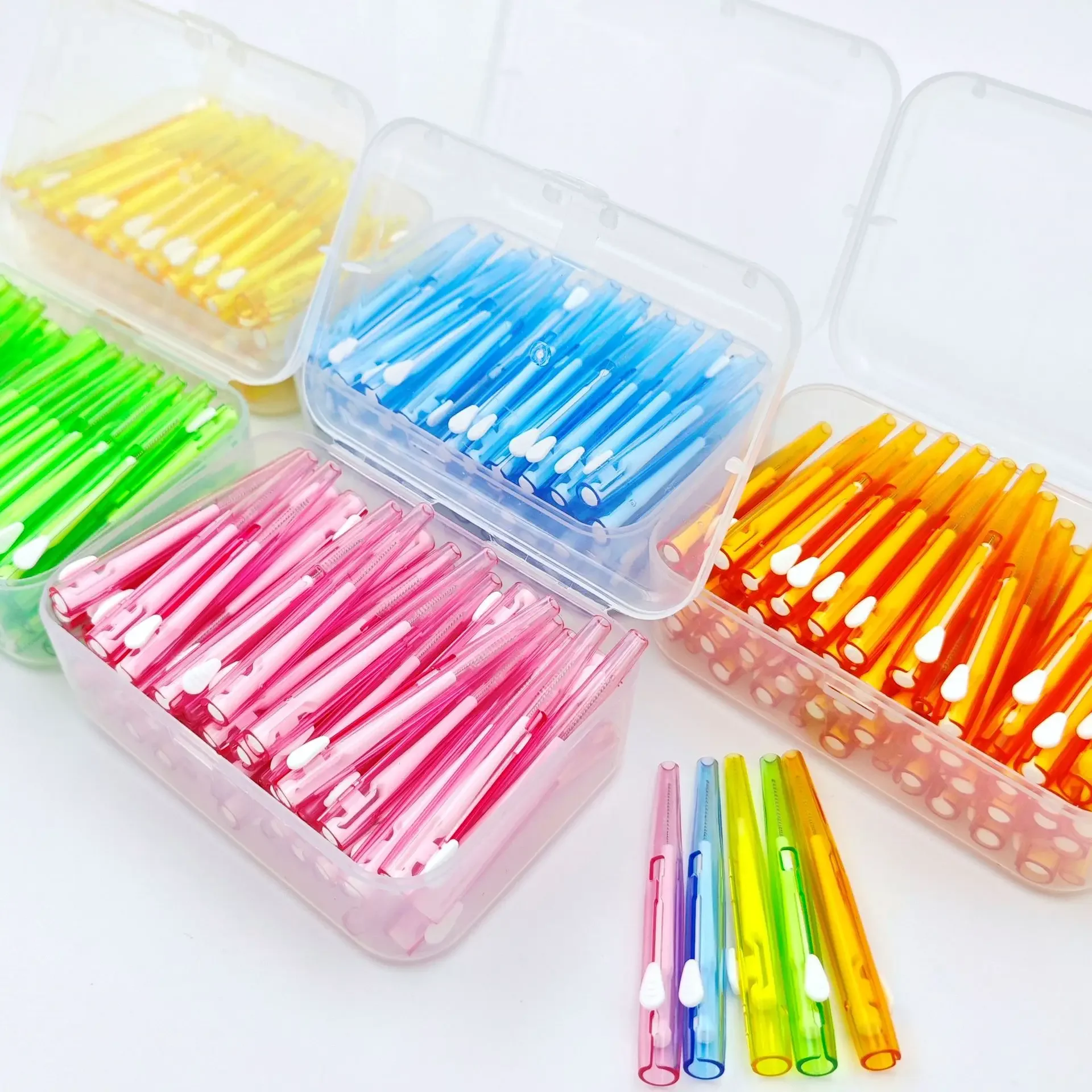 Shape Tooth Floss 60 Pcs/Box I-type push pull interdental brush 0.6-1.5Mm Cleaning Between Teeth Oral Care Orthodontic