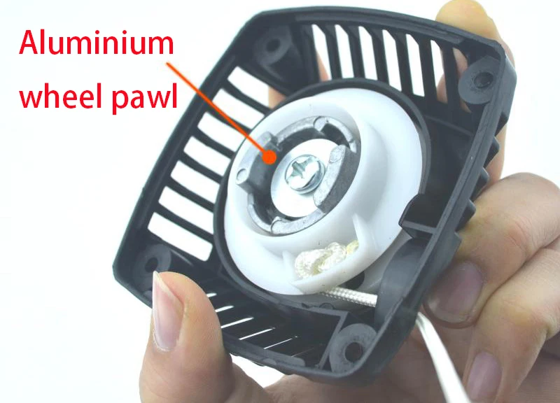 Manual Recoil Puxar Starter Roda de Alumínio Metal Worm Pawl Rc23cc 26cc 29cc Motor Zenoah cy Hpi Baja 5b Rovan lt Losi 5ivet