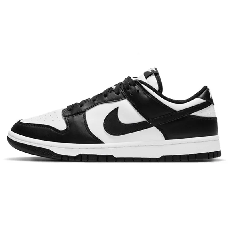 أحذية Nike Dunk Retro باللون الأسود والأبيض للرجال والنساء للتزلج كلاسيكية من الجلد الطبيعي غير قابلة للانزلاق أحذية رياضية مريحة للجري