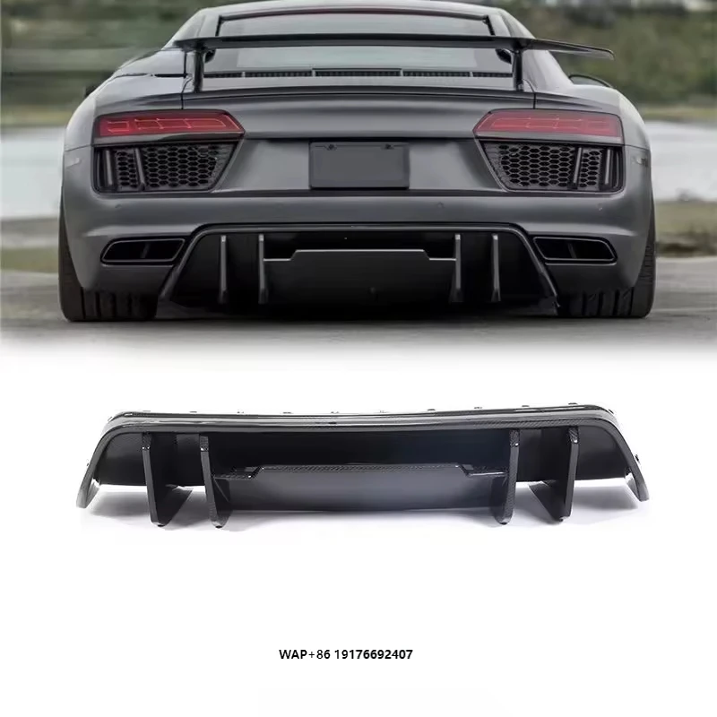 

2016-2018 forAudi R8 V Style Carbon Fiber Rear Lip Diffuser with Splitter New Condition