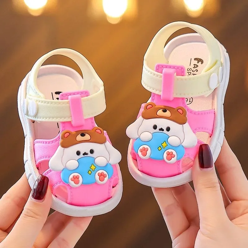 Summer Baby Sandals Boys Girls Soft Sole Comfortable Beach Shoes Cute Cartoon Designs Breathable Toddler Sandals 1-4 Years