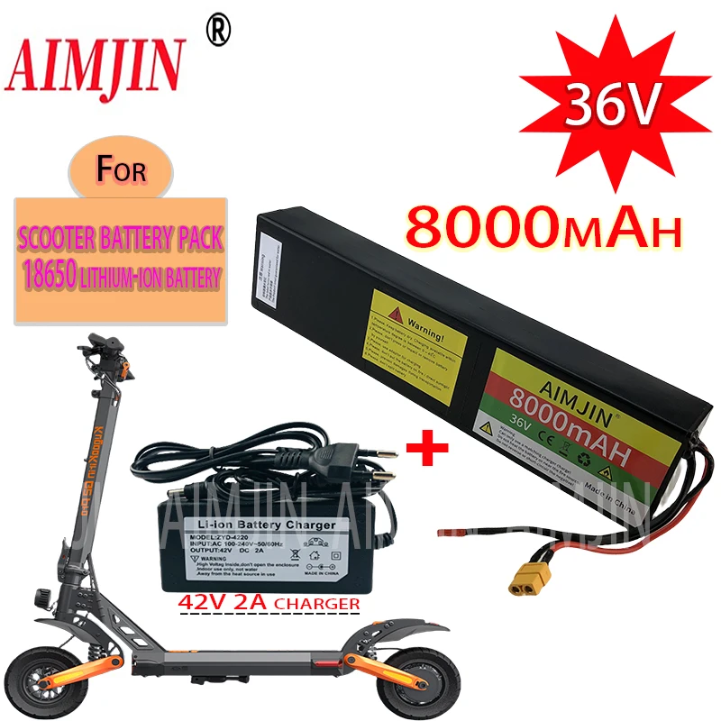 

36V 8000mAh Rechargeable Lithium Battery Pack 10S3P 1000W Power Modified Bicycle For Replacement KUGO0 M2/S1/S2 /S3/S4 Scooter