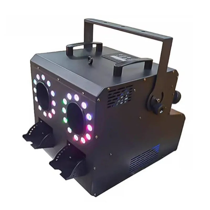 1500W Double-tube Adjustable Smoke Fog Machine 24Pcs RGB LED Smoke Machine Colorful Spray Equipment Stage Colorful Fog Machine