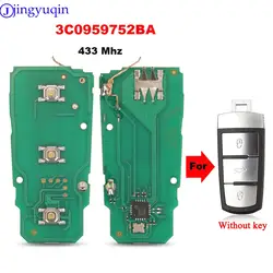 jingyuqin 3Buttons Smart Remote Car Key Fob For Volkswagen 434Mhz ID48 Chip For VW Passat B6 3C B7 Magotan CC