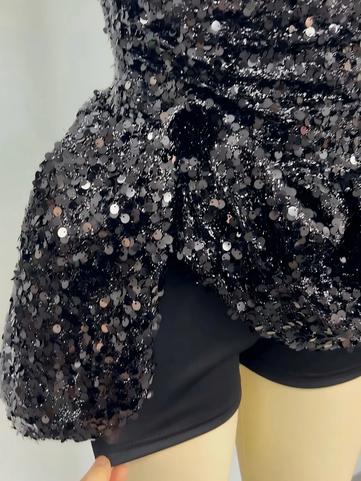 Sexy Shoulder Backless Sequin A-line Mini Dress for Women - Elegant Glitter Party Outfit for Graduation Cocktail Night Club