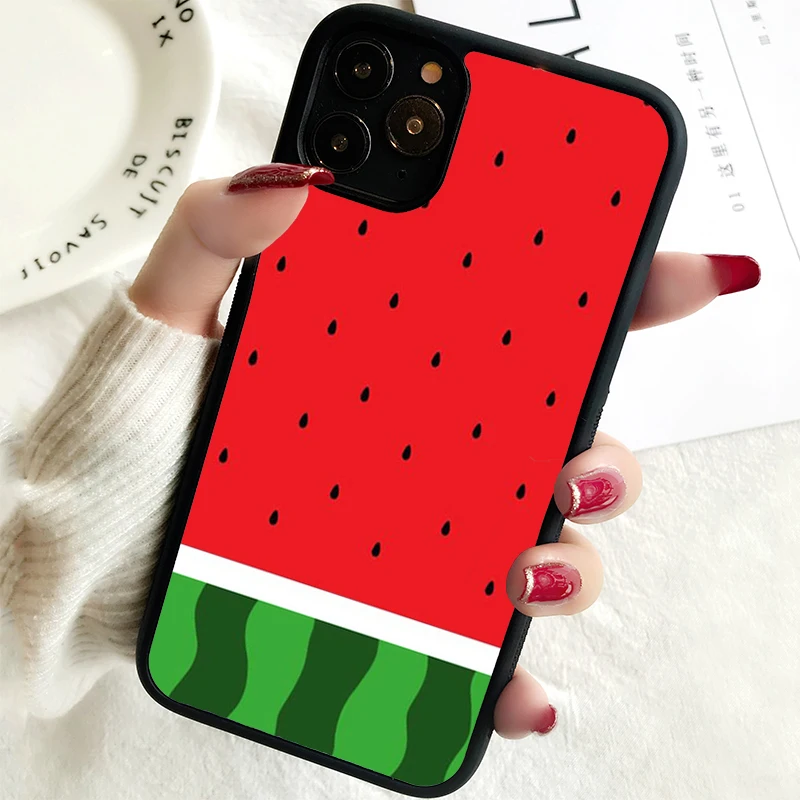 5 5S SE 2020 Phone Cover Case for iPhone 6 6S 7 8 PLUS X XS XR 11 12 13 MINI 14 PRO MAX Rubber Silicone  watermelon