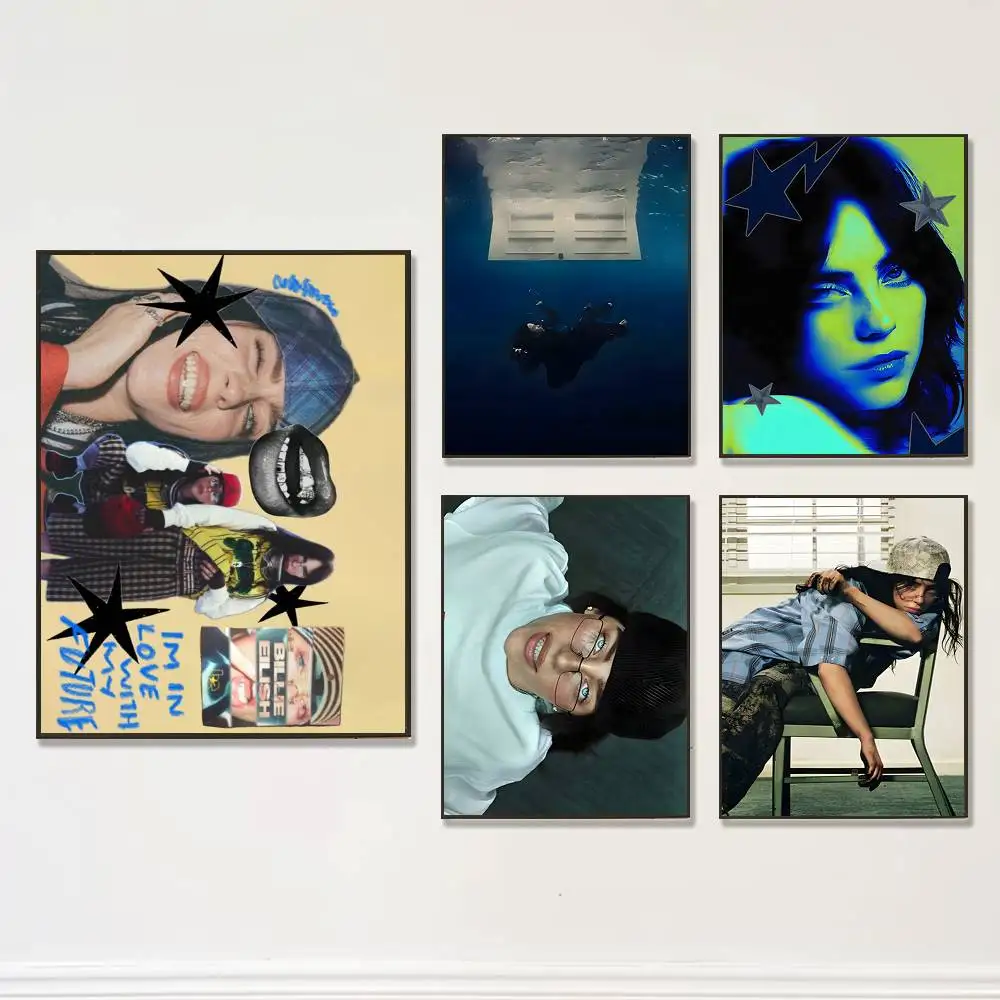 

B-BillieS Singer Poster Prints Wall Art Picture Painting Gift Living Room Restaurant Bar Large Dec Sticker