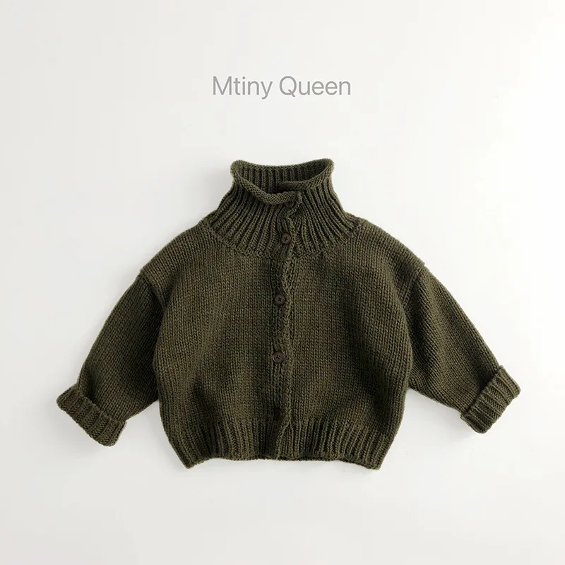 Autumn Winter Children Clothing Kids Knitted Cardigan Long Sleeved Solid Color Casual Loose Sweater Coat Baby Girl Boys Cardigan