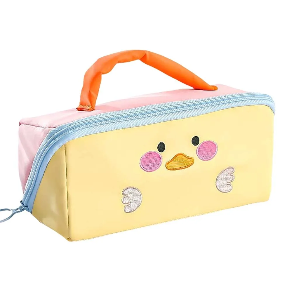Large Capacity Cartoon Pencil Case Cosmetics Storage 6 Multi Layers Korean Pencil Bag Zipper Handheld Stationery Storage Bag