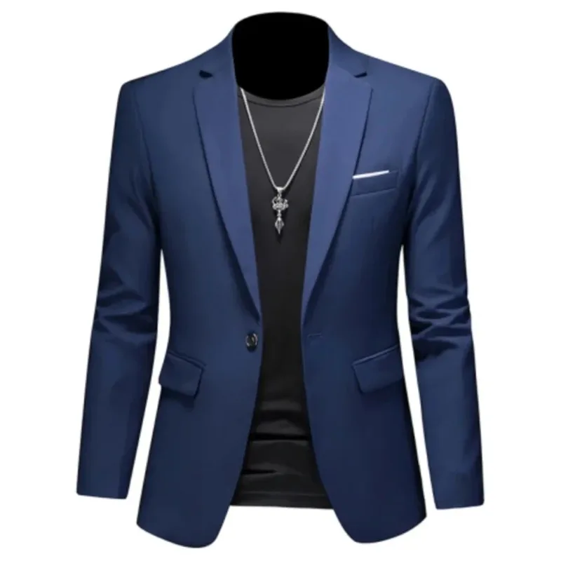 

Plus Size 6XL-M Mens Single Buttons Suits Jacket High Quality Business Solid Color Slim Fit Casual Blazers Groom Wedding Tuxedo