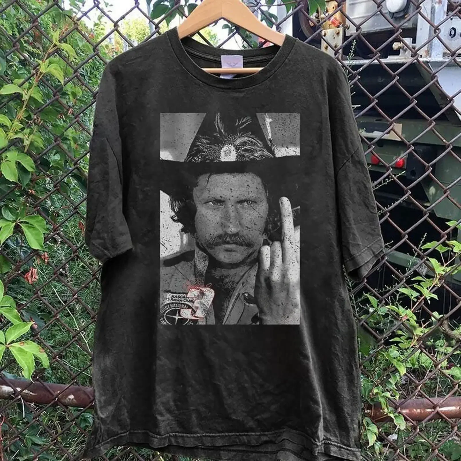 Dale Earnhardt Middle Finger T Shirt Funny For Fan vintage Washed Stylish Casual Breathable streetwear fashion Unisex