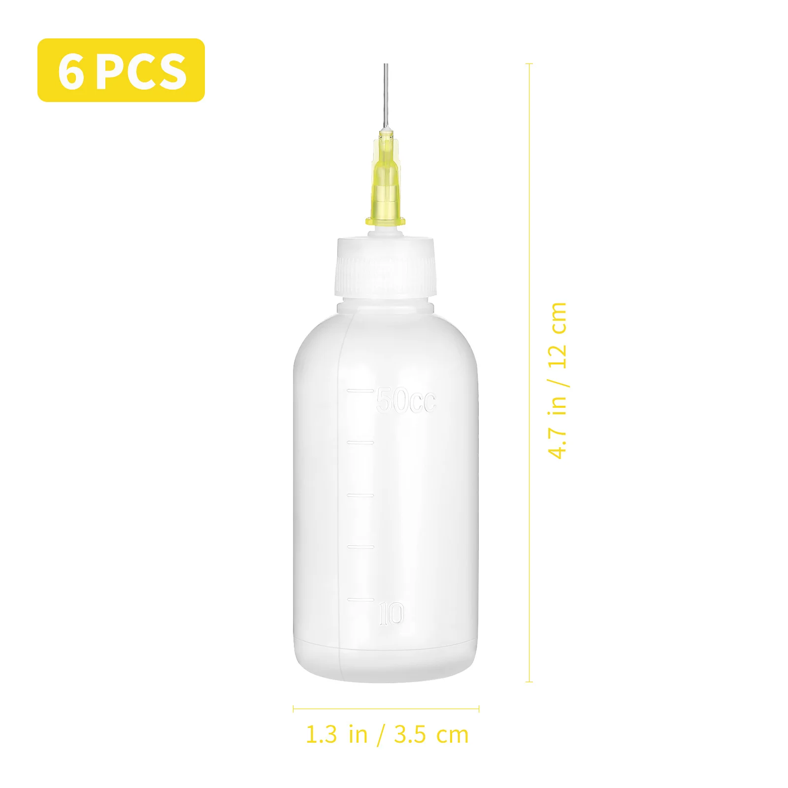 6 قطعة زجاجة توزيع نقطة الدقة البلاستيك ضغط مع طرف إبرة معدنية لتطبيق الغراء النفط السائل الحرفية إصلاح العمل