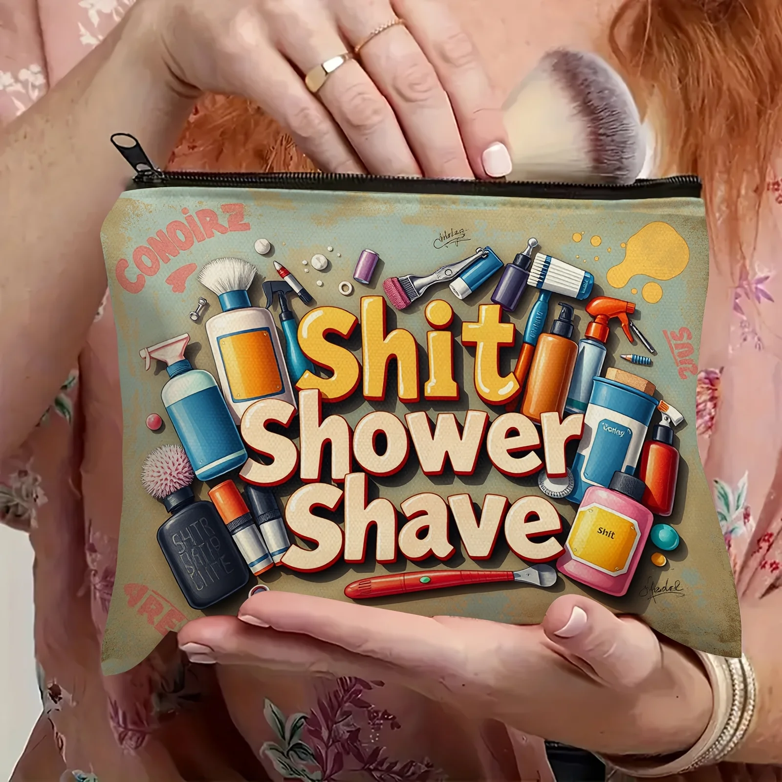 AMen's シェービングセット化粧品バッグ - 女性用のかわいい多機能ジッパーバッグ、ジュエリー収納バッグ、旅行に最適なジッパーポーチ。