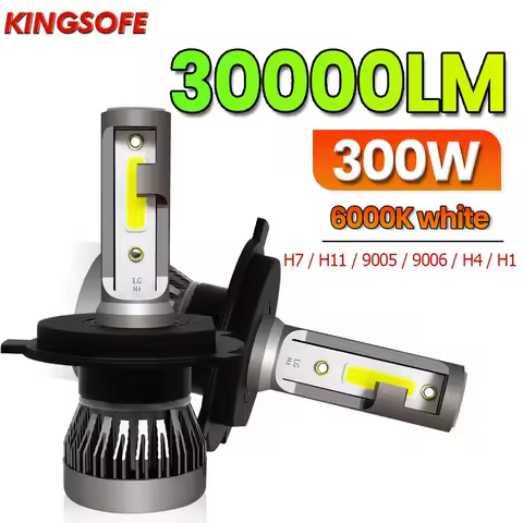 2Pcs H11 Car Headlight H4 300W 30000LM LED Bulb 9006 9005 H7 6000K COB H1 HB3 HB4 H8 H9 Fog Light Turbo Auto Lamp Mini Size