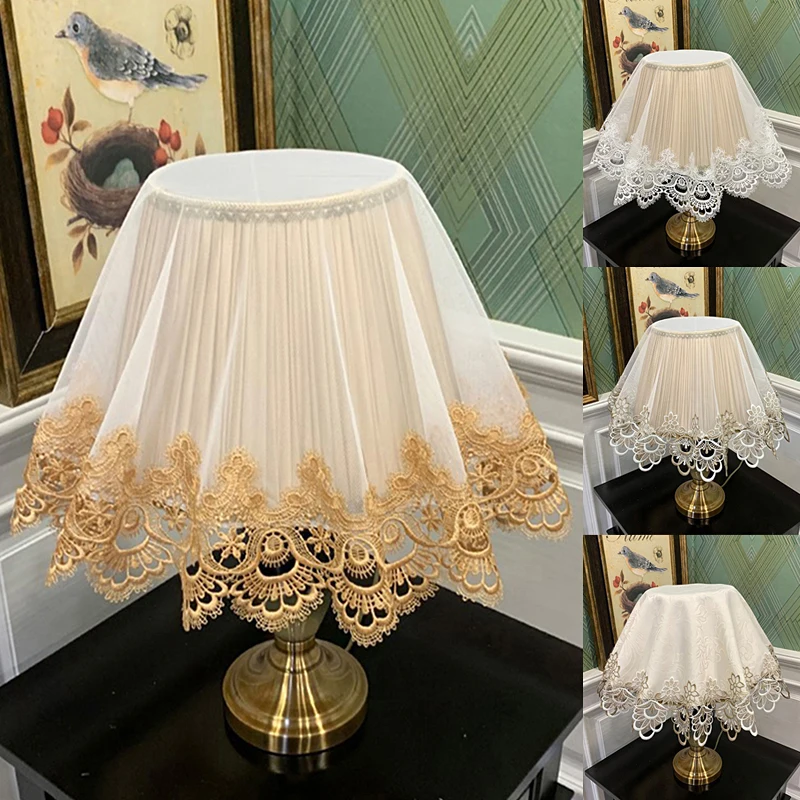 Lace Table Lamp Cover European Bedroom Table Cloth Multi-purpose Towel Air Conditioner Dust Proof Cover Fashion Home Decor 70cm