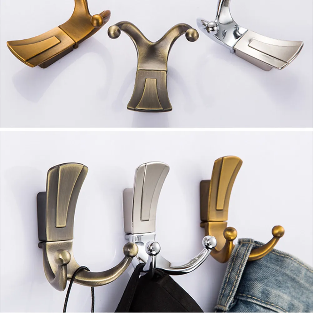 

Double Coat Hook Heavy Duty Aluminium Alloy Wall Mounted Clothes Rack for Bathroom Kitchen Garage Towel Robe Hanger Coffee