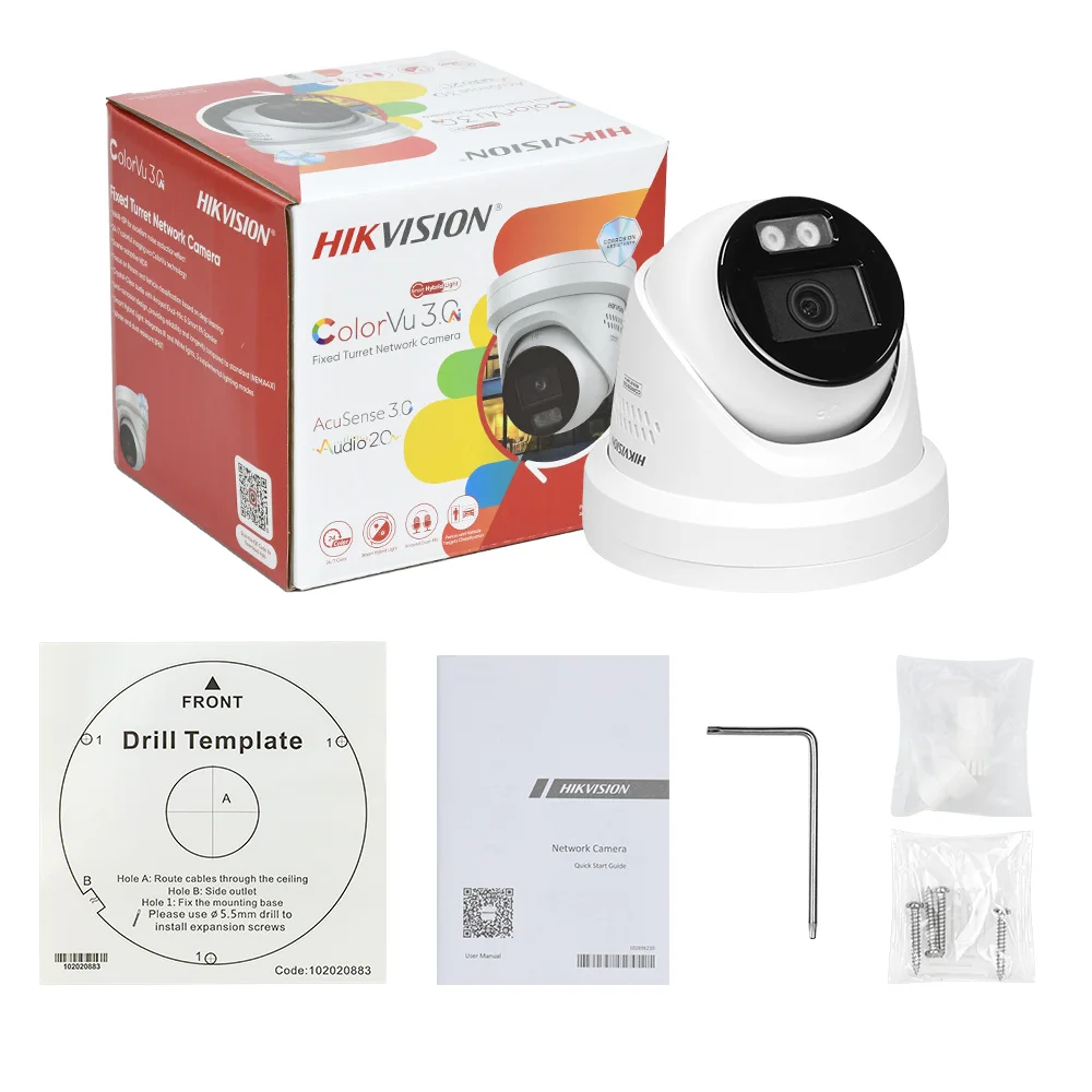 Hikvision DS-2CD2387G3-LIS2UY/SL Anti-corrosion 8MP 4K Outdoor IP Camera ColorVu White Light Alarm Perimeter Protection