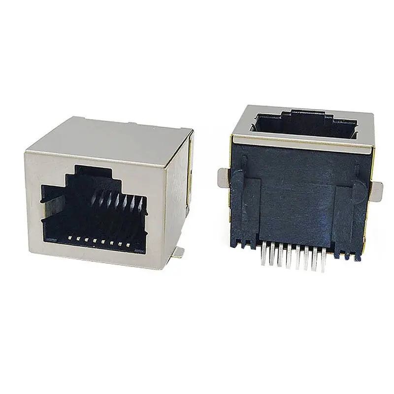 15PCS RJ45 network socket, SMT network port, 8P8C type, horizontal style, 90-degree angle, fully adhered without lights or sprin