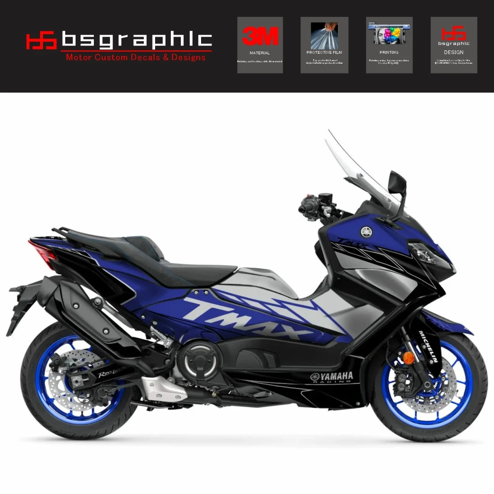 

Motorcycle Body Fairing Protective Sticker Decal Maxiscooter LEGACY Graphic Kit Blue for Yamaha Tmax T-max 560 2022-2024 2023