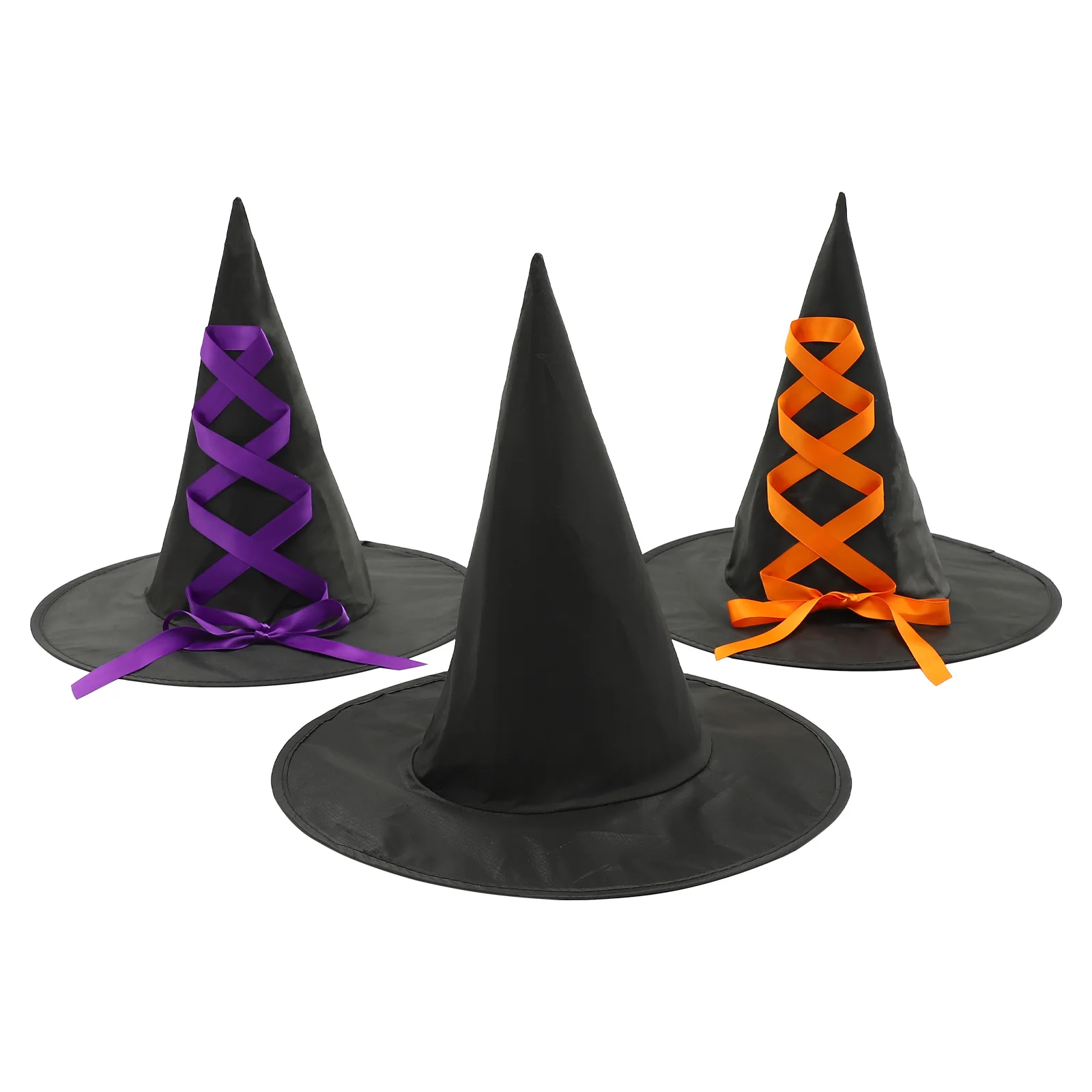 

3pcs Wizard Hat For Halloween Cloth Witch Hats Reusable Party Cosplay Prop Decor Soft Comfortable Costume Photo Stage Accessory